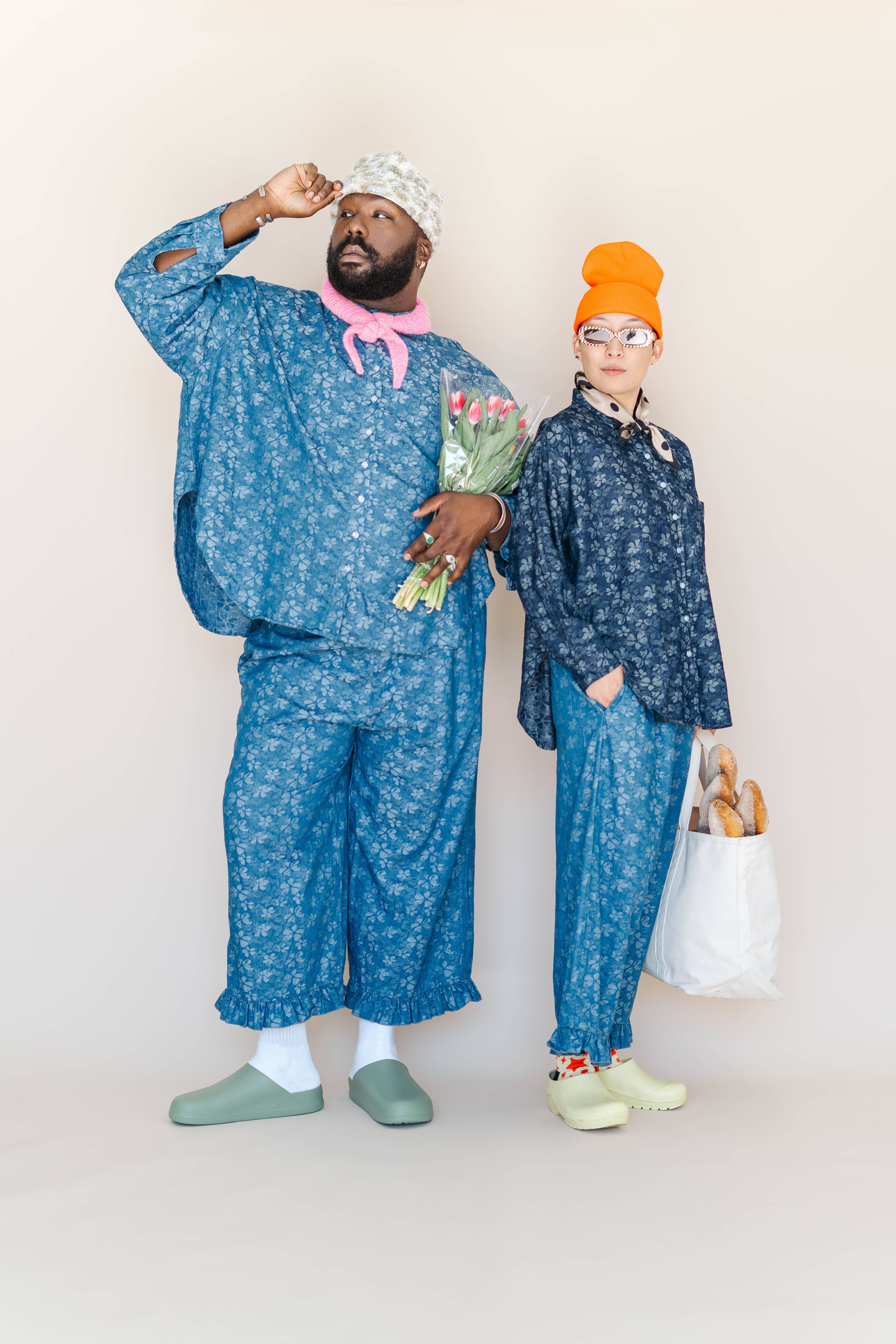 Nettle Studios - Wholesale Button Down Shirt - Unisex - Size Inclusive Plus Size Unisex Floral Chambray Button Up8