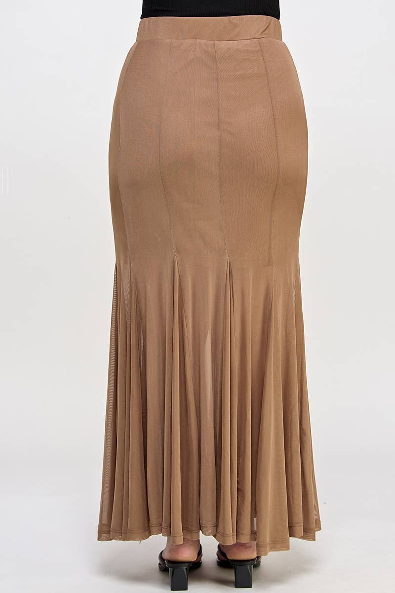 Haute Fox Plus Size & Contemporary – Saia - Mulher por atacado – Saia Maxi de Malha Plus Size SS2384P-SK9