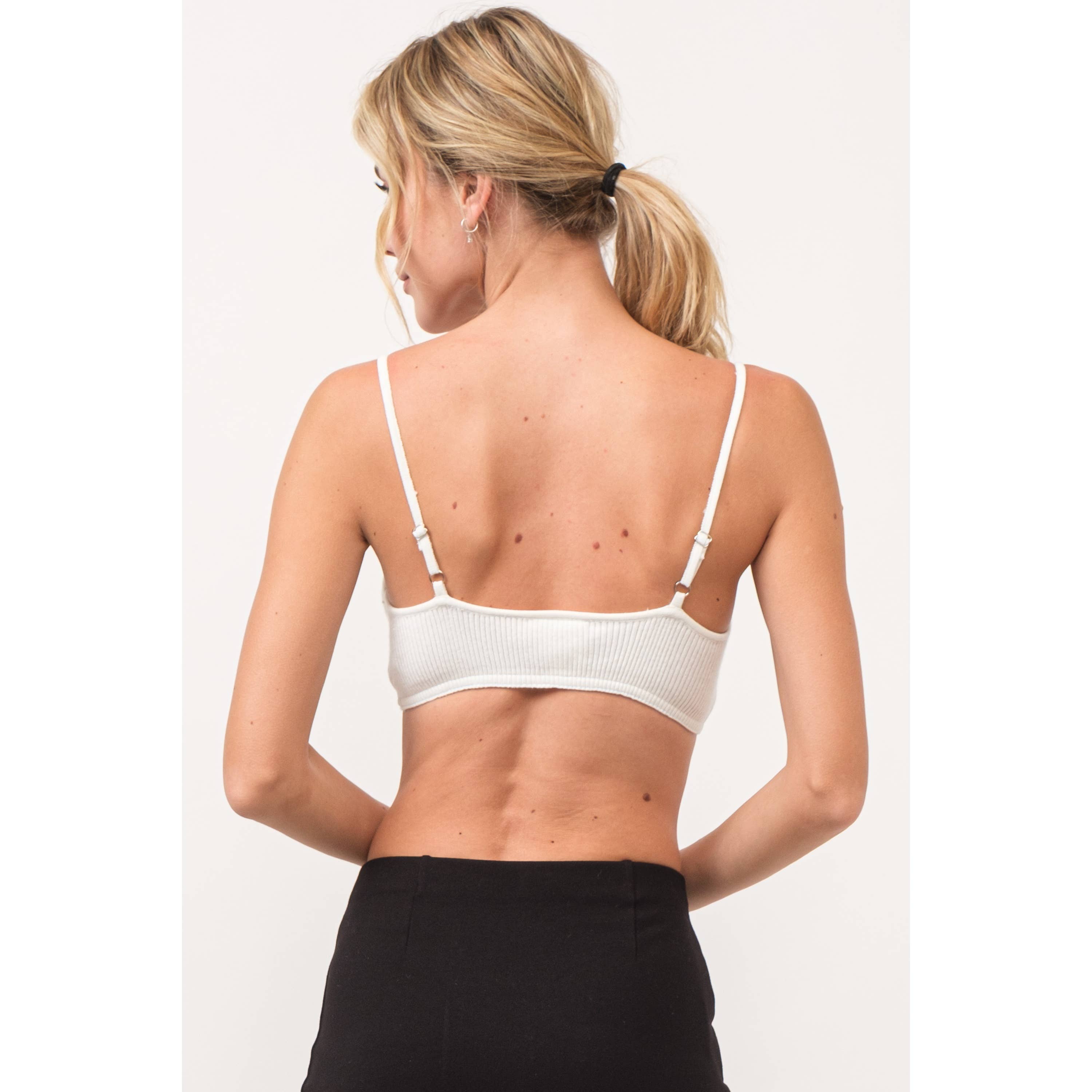 Hersy - Wholesale Knit Top - Women's - Ribbed Knit Bra Top-HT013818