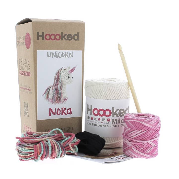 Hoooked Yarns - Wholesale DIY Craft Kit - DIY Crochet Kit Unicorn Nora Eco Barbante