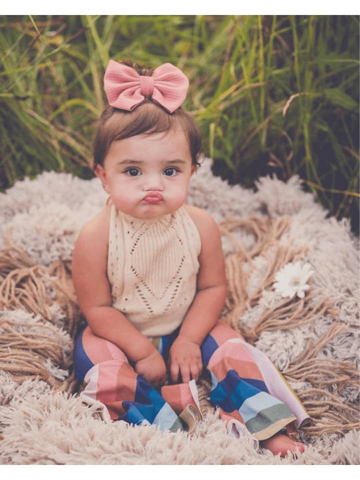 Bailey's Blossoms - Wholesale Bodysuit (Non-Footed) - Baby - Drake Crochet Halter Romper - Vanilla Cream2