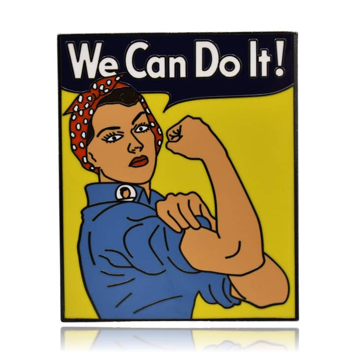 Rosie la rivettatrice Spilla smaltata dura Rosie the Riveter in vendita all'ingrosso su Faire0