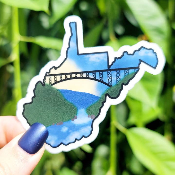 Autocollant WV 3 pouces, WV State, Virginie-Occidentale, New River Gorge pour la vente par The Dungeon Rose
