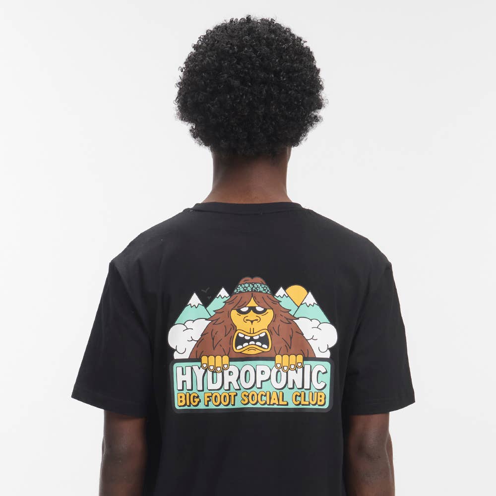 Hydroponic - Wholesale Screen Printed T-Shirt - Men's - Big Foot SS 01 - Black1