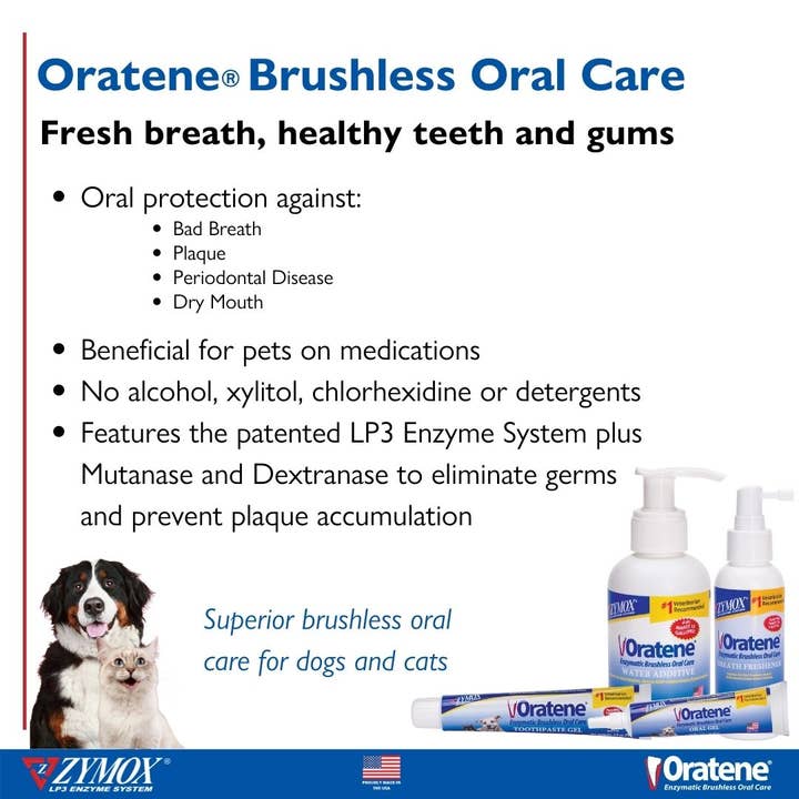 Pet Palette Distribution - Wholesale Pet Toothpaste - Dog - Zymox Oratene Brushless Toothpaste Gel 2.5oz3
