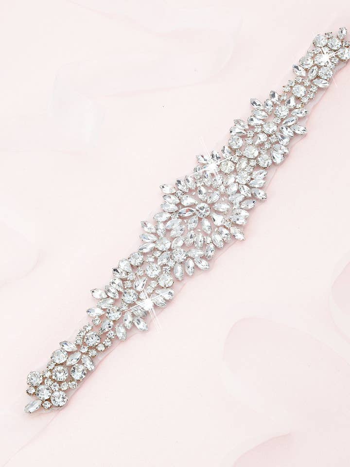 Della Crystal Belt for wholesale by Heirloom Bridal Company