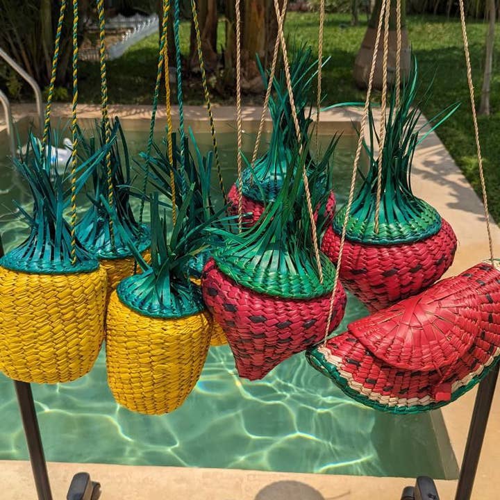 The Faria - Vente Sac de plage - Sac ananas en feuilles de palmier2