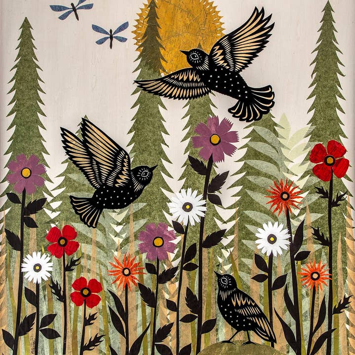 Älggräs - 11 x 14 tum klippt papper konsttryck för wholesale av Rural Pearl: Cut Paper Art by Angie Pickman