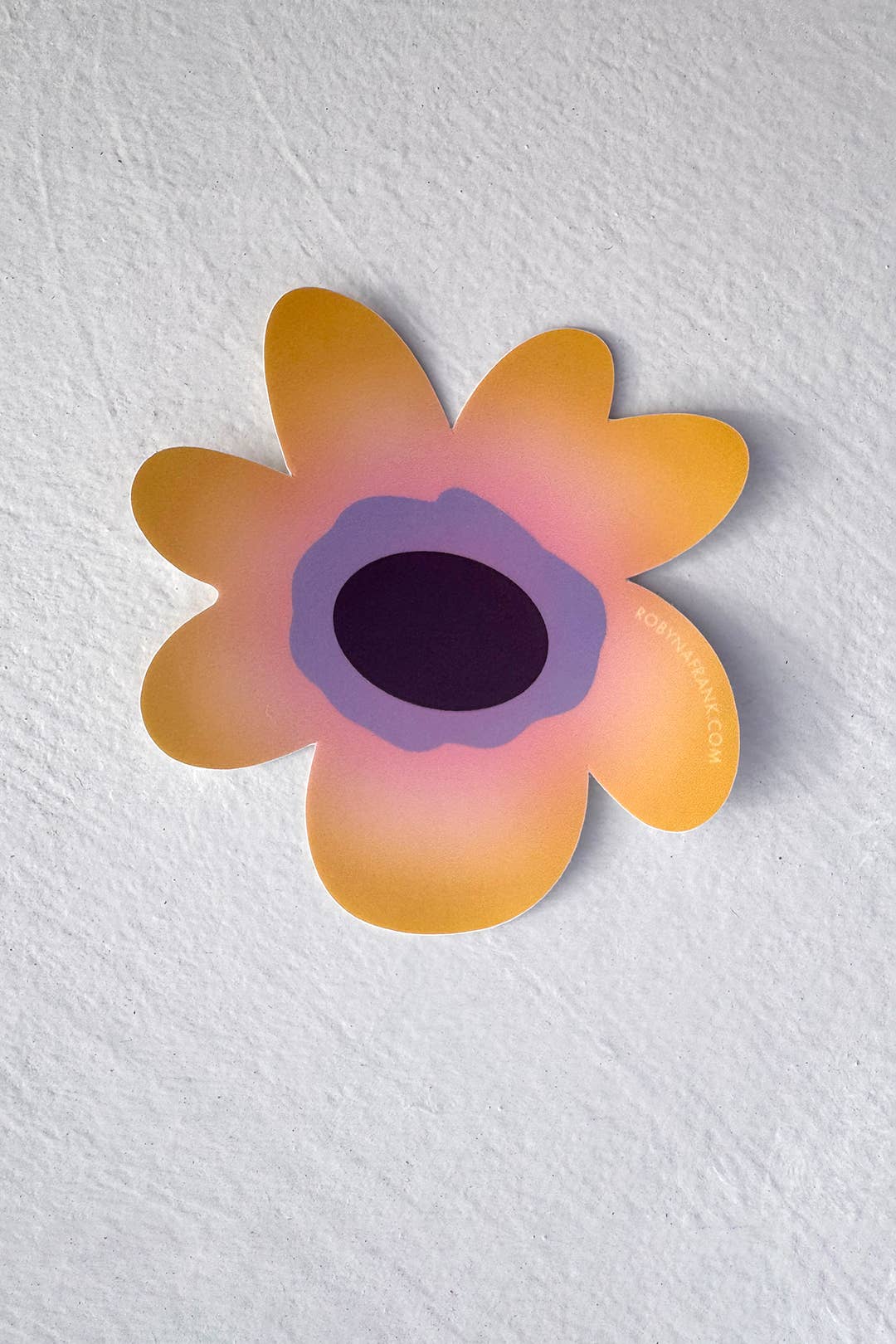 Robyn A. Frank Artworks - Wholesale Sticker - Yellow flower - Die cut matte vinyl sticker1