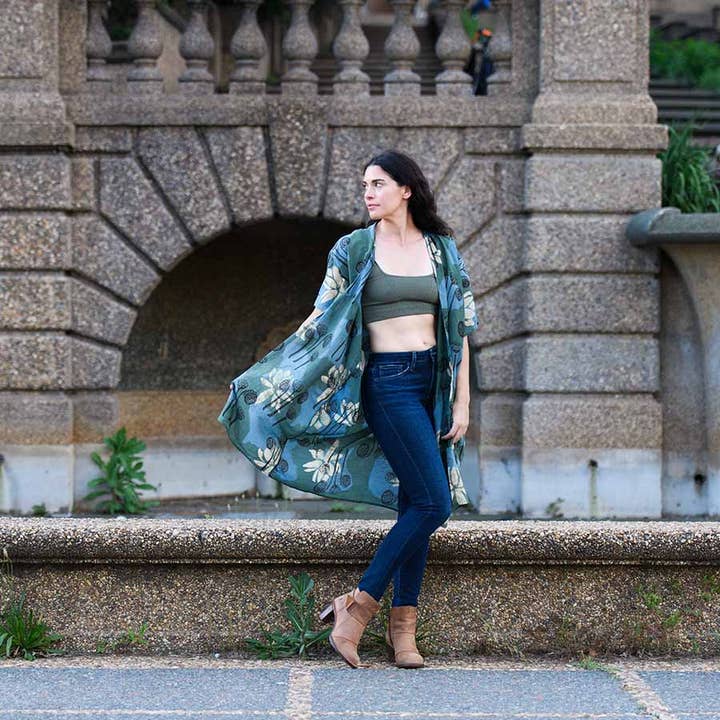 Kimono/Copricostume da spiaggia - Lotus Garden per la vendita all'ingrosso da parte di Ichcha