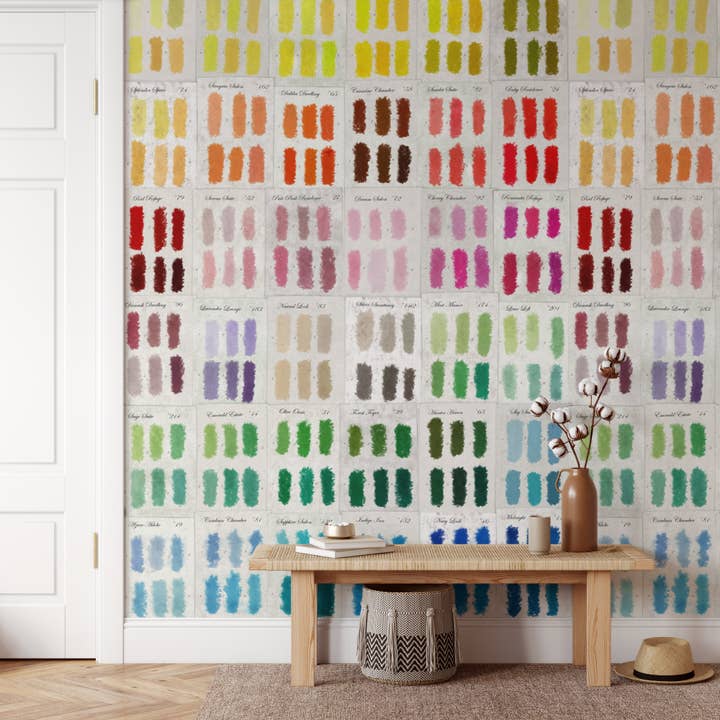 Wallpapers4Beginners - Wholesale Wallpaper - Carta da parati con palette di colori dipinta a mano