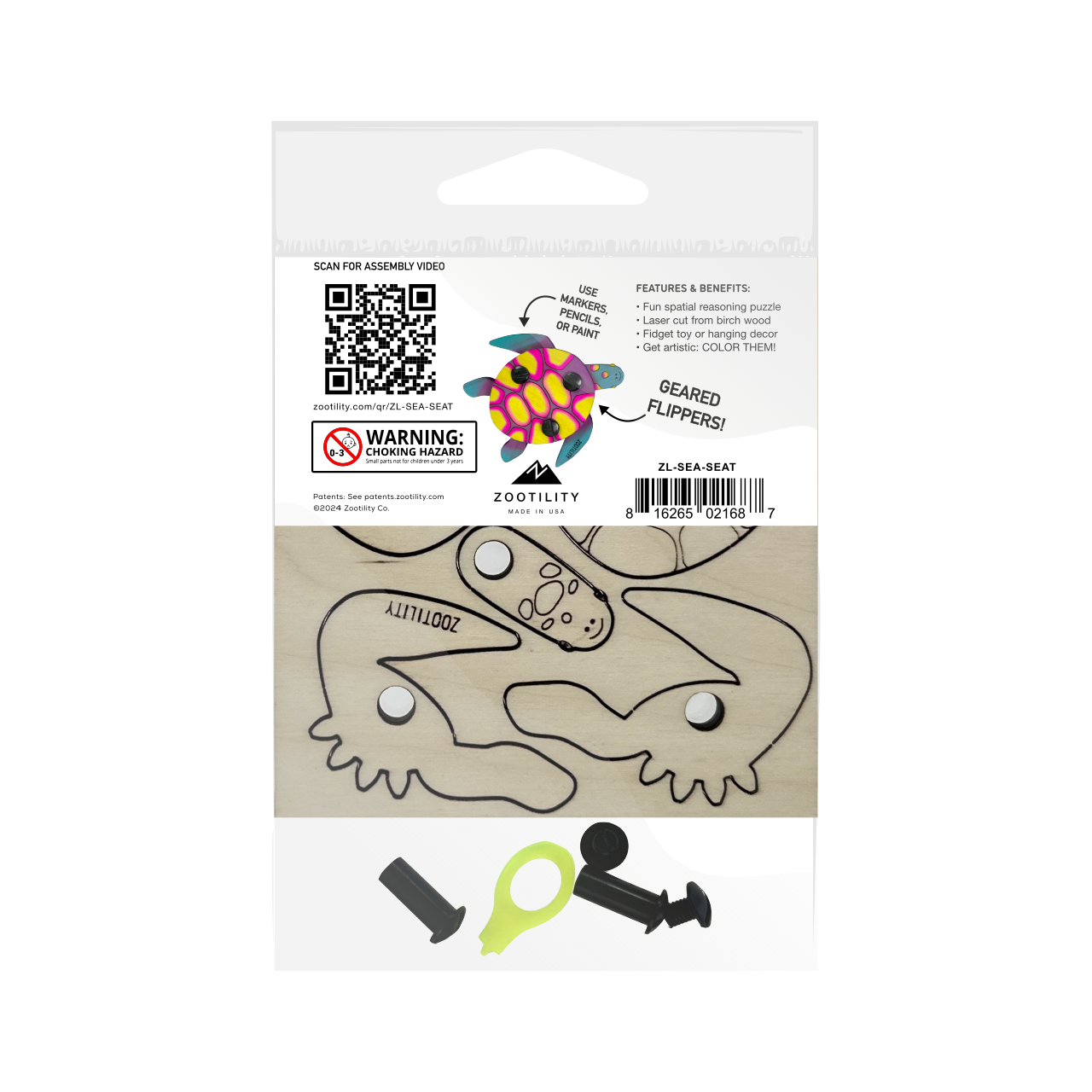 Zootility - Wholesale Puzzle - Kids - Sea Animal TekPets - Wood DIY Puzzle STEM Toy11