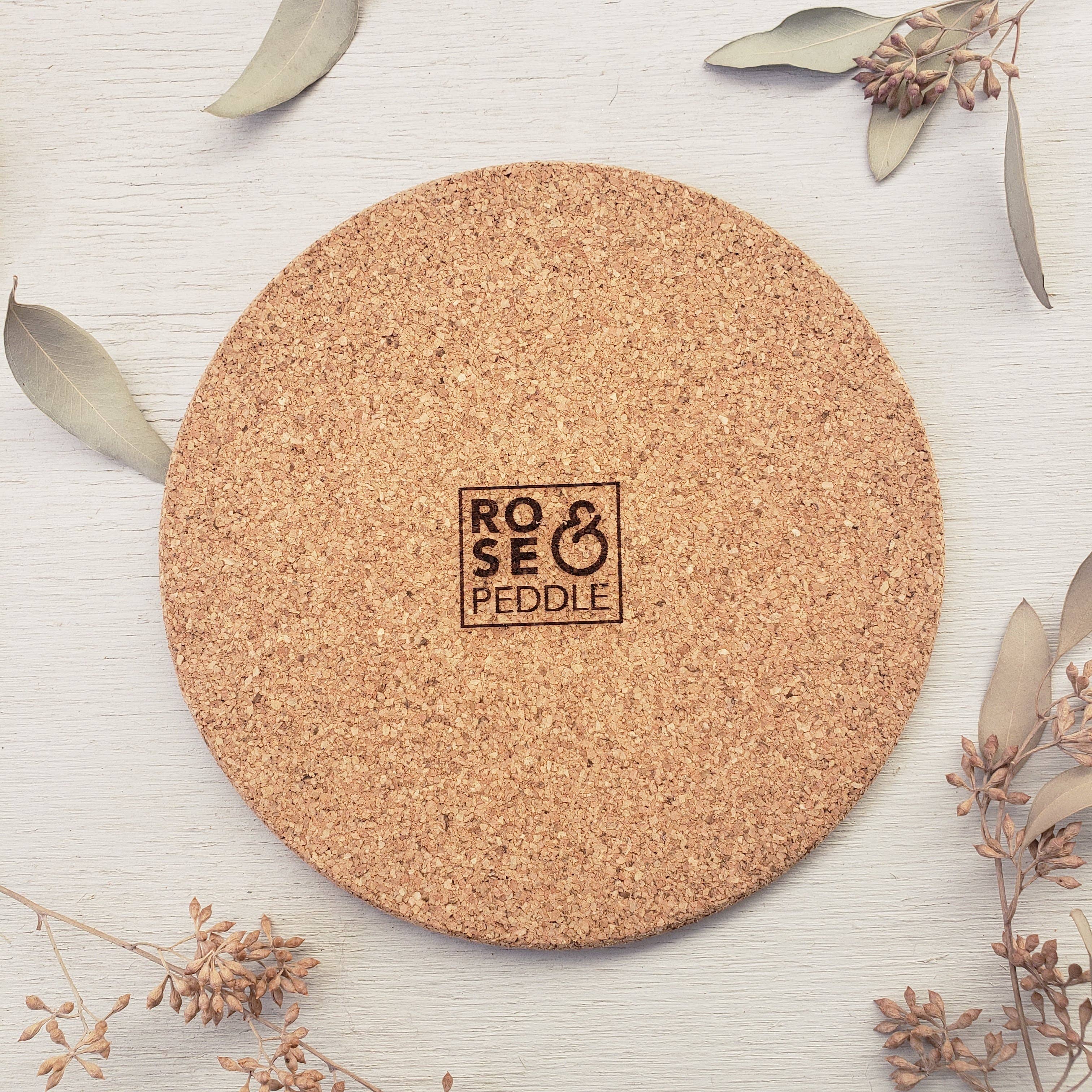 Rose and Peddle - Wholesale Trivet - Fall Wreath Engraved Cork Trivet4