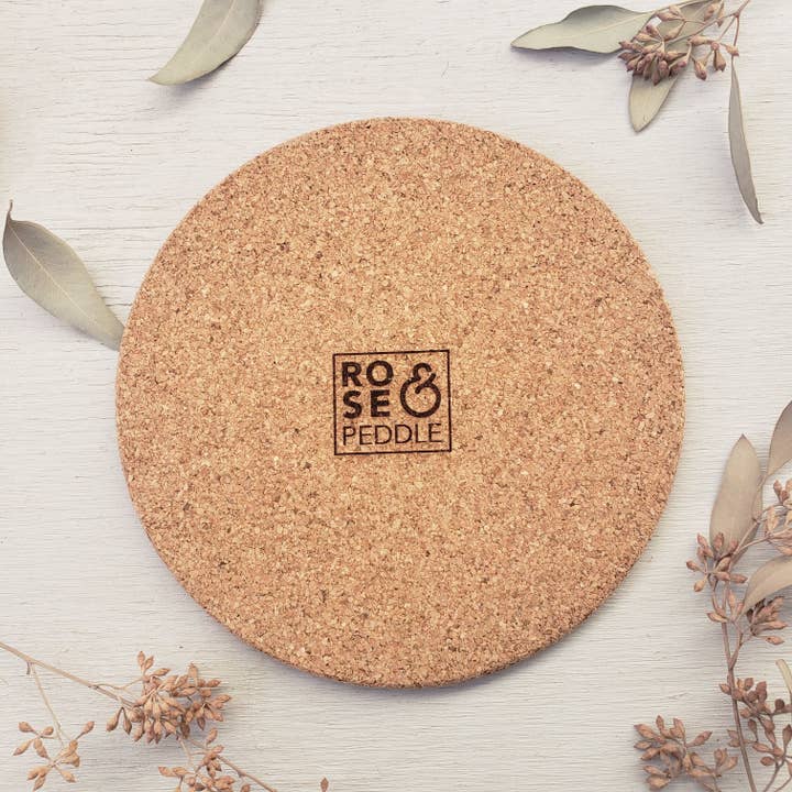Rose and Peddle - Wholesale Trivet - Fall Wreath Engraved Cork Trivet4