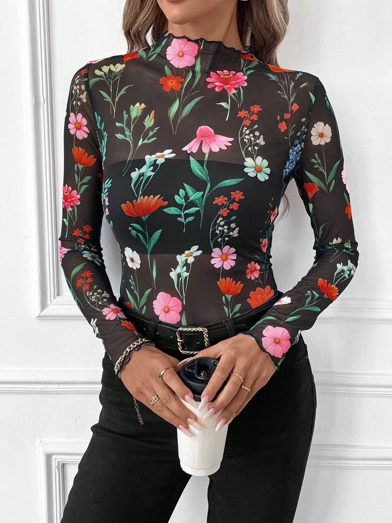 Miss Sparkling – Engroshandel Bluse - Dame – Leopard print langærmet top4