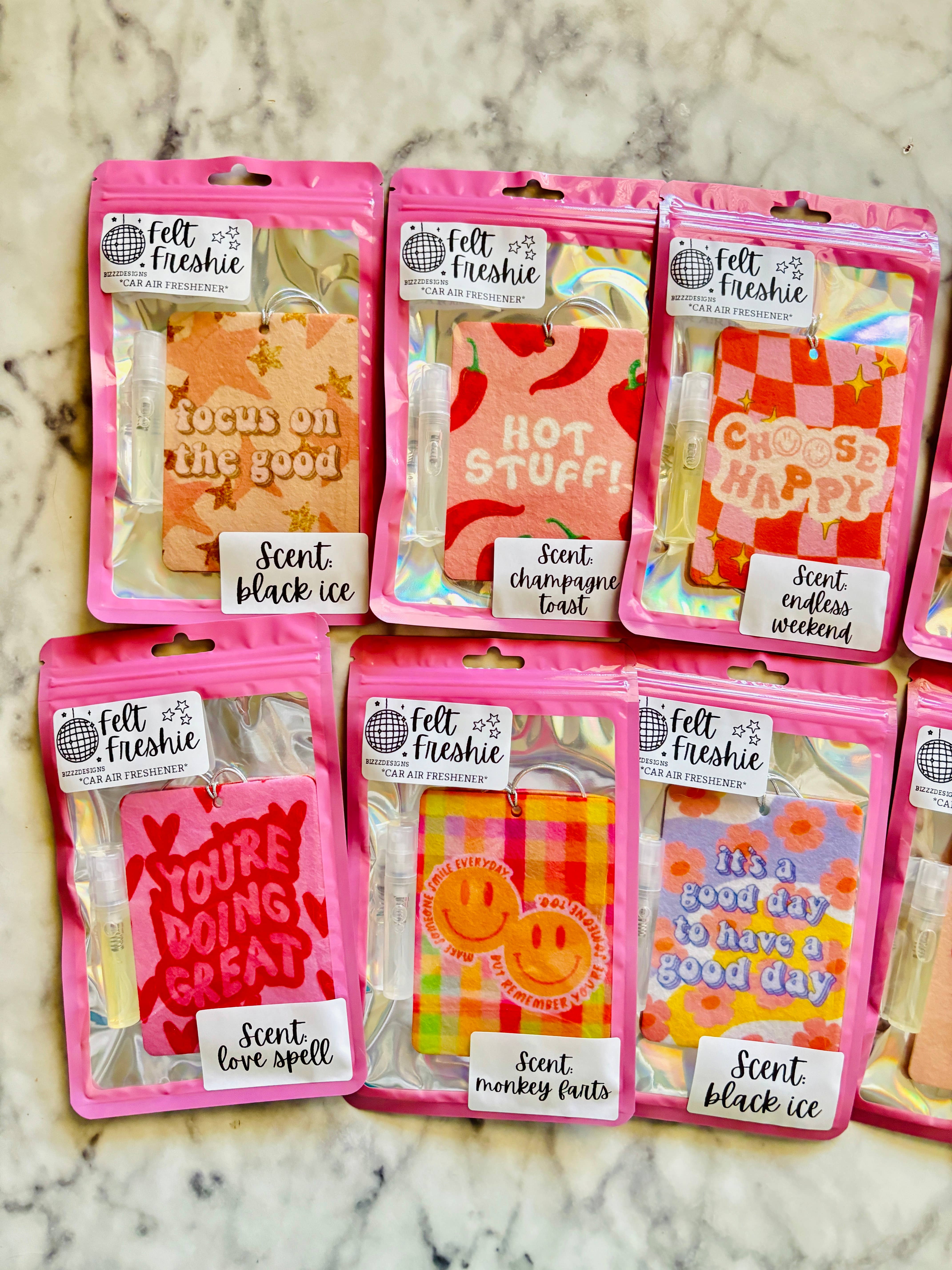 Bizzz Designs - Wholesale Car Freshener - Women's - Pink Bow Coquette Themed Felt Freshies (10-Pack) – Luxe Car6