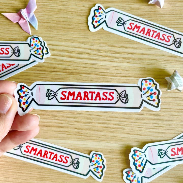 Smartass Sticker (waterproof) for wholesale by Jem and Cozy