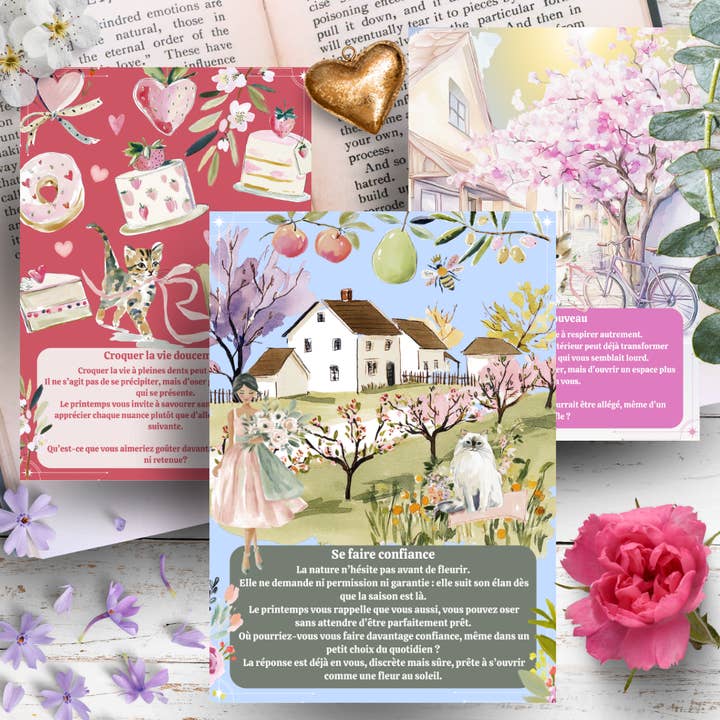 32 Oracle Cards "The Little Joys of Spring" for wholesale by Les Moonettes