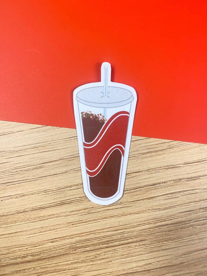Soda Squad Pop Fountain Drink Die Cut Laminated Sticker for wholesale by Made Line Designs