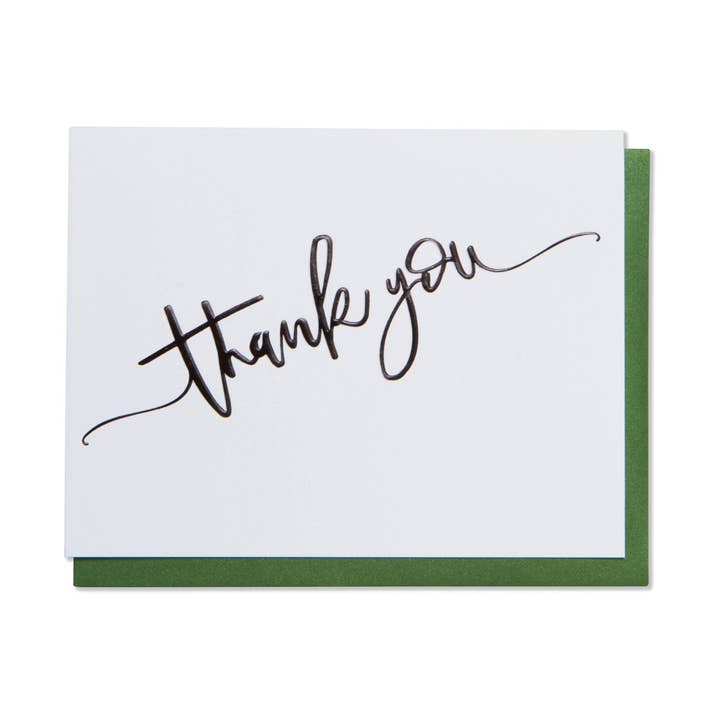 Thank You Card, Foil Embossed, Modern Appreciation Card for wholesale by WowWordZ