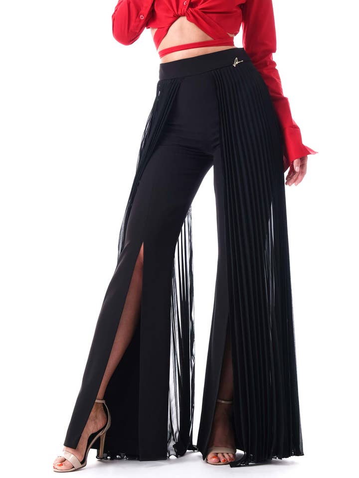 ANTONIA NAE LONDON - Vente Pantalon – femme - Pantalon avec mousseline plissée sur les côtés3