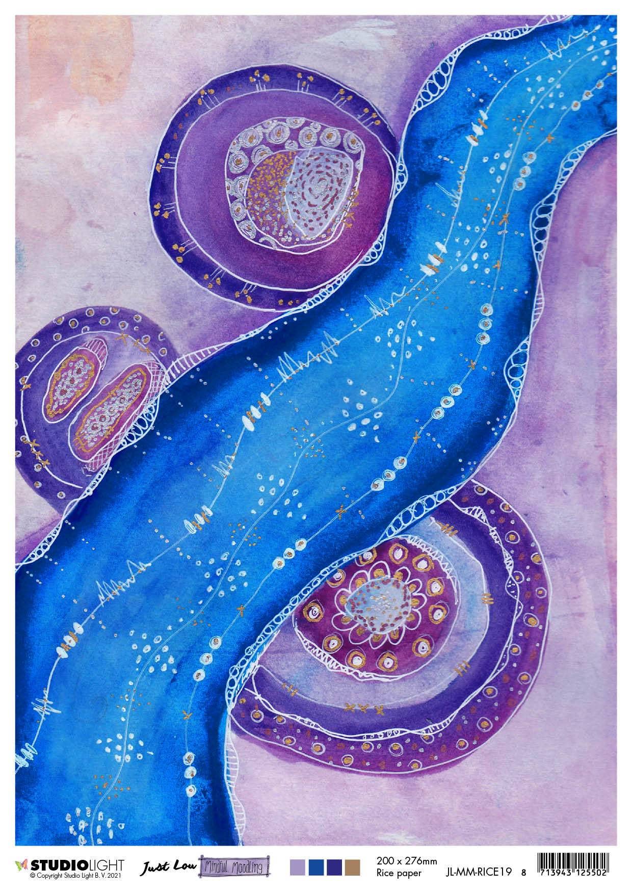 Ecstasy Crafts Distributing - Venta al por mayor Material para manualidades - JL Papel de Arroz Río Moodle Mindful Moodling 210x297mm nr.19