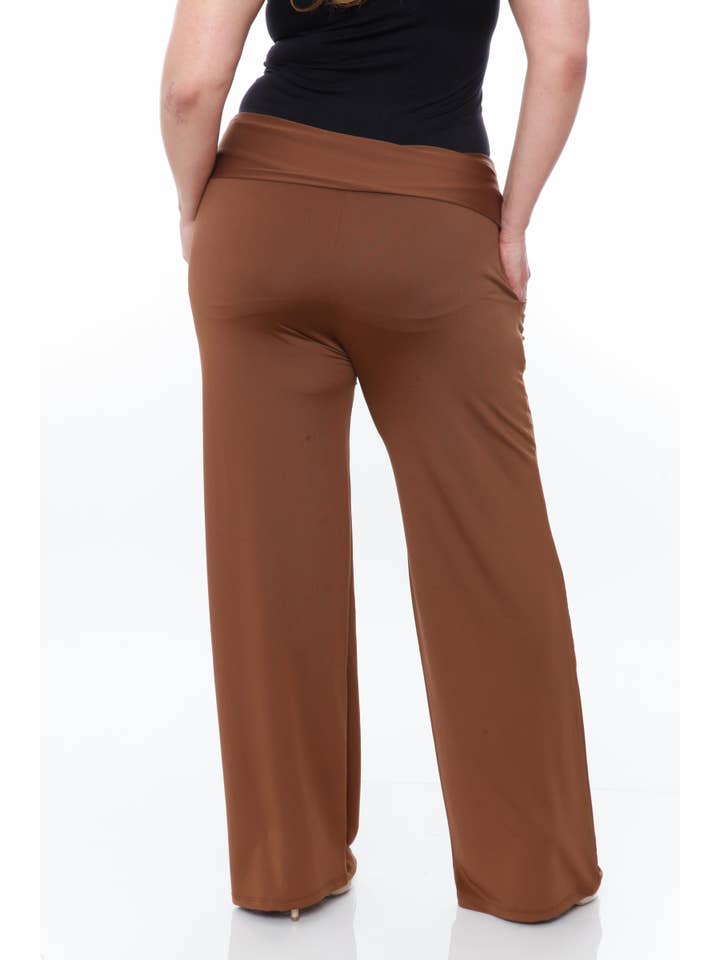 WHITE MARK - Vendita all'ingrosso Pantalone - Donna - Pantaloni Palazzo Solid a Taglie Forti da Donna