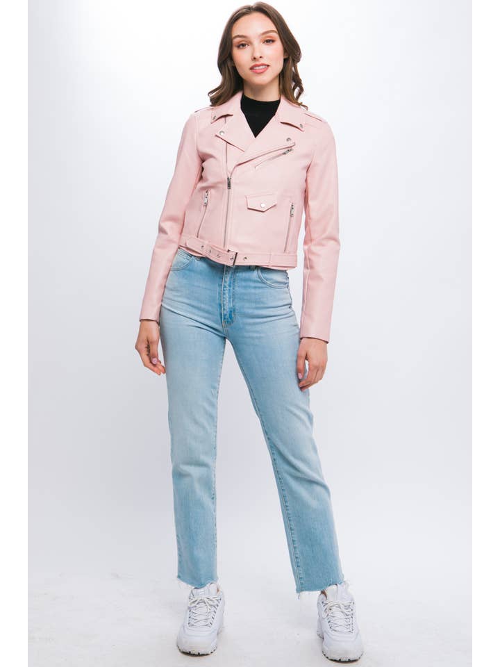 Style Avenue Co. – wholesale Leather jacket – Women′s – Faux Leather Zip Up Biker Jacket