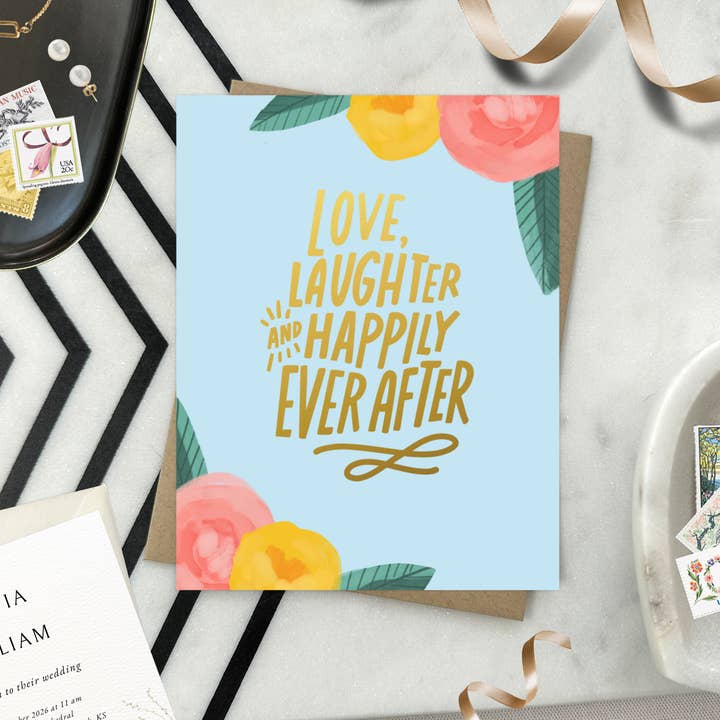 Barone and Co. - Wholesale Wedding Card - Love Laughter Happily Wedding Card3