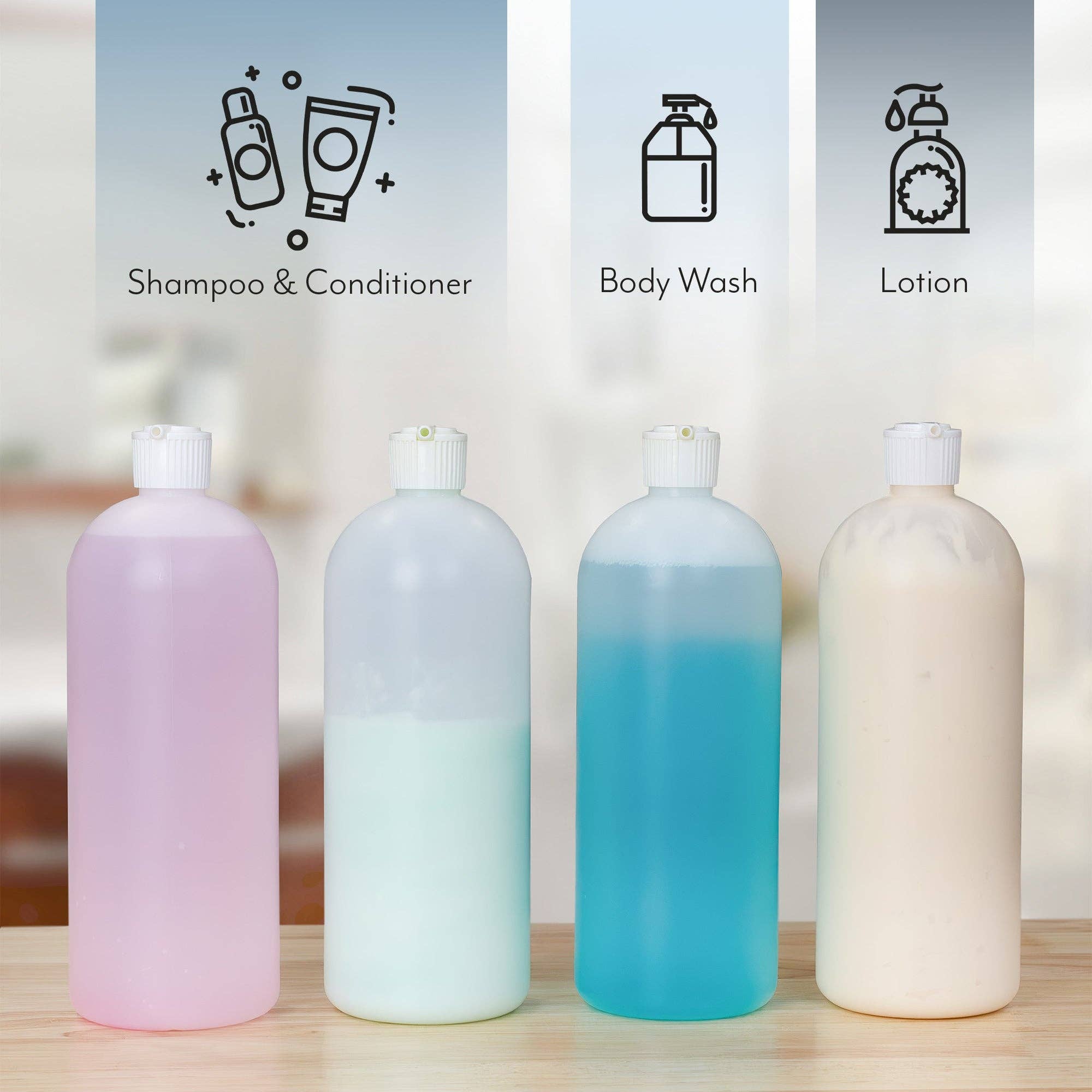 Kurated Korner - Wholesale Spray Bottle - Cornucopia 32oz Flip Top Plastic Squeeze Bottles (4pk)2