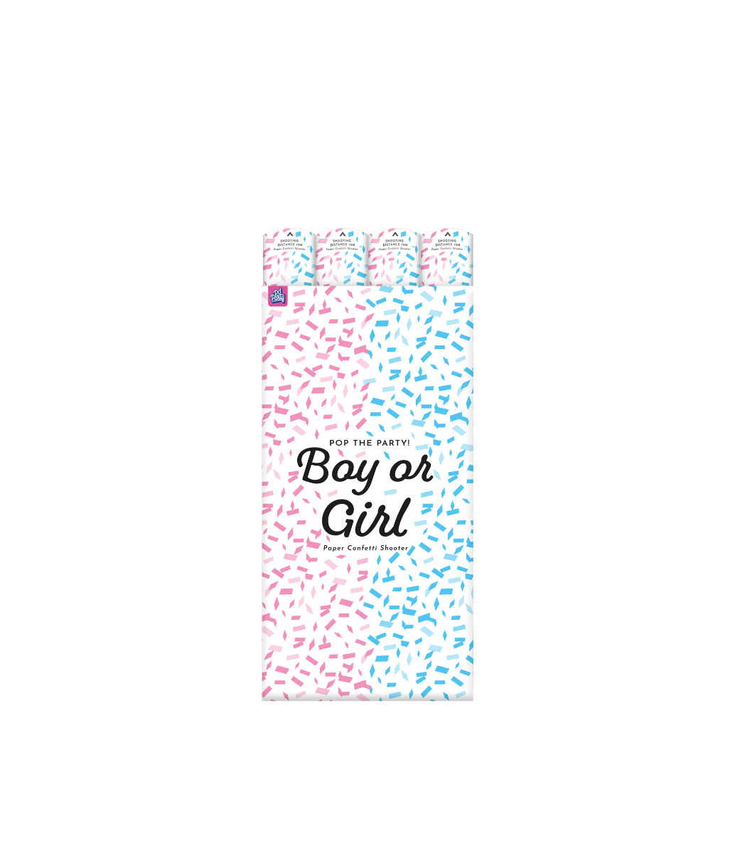 PD Party - Wholesale Confetti - Confetti shooter 60 cm - Gender reveal girl paper1