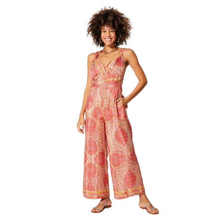 Ærmeløs sommerjumpsuit med krydsede stropper for engroshandel hos Aller Simplement