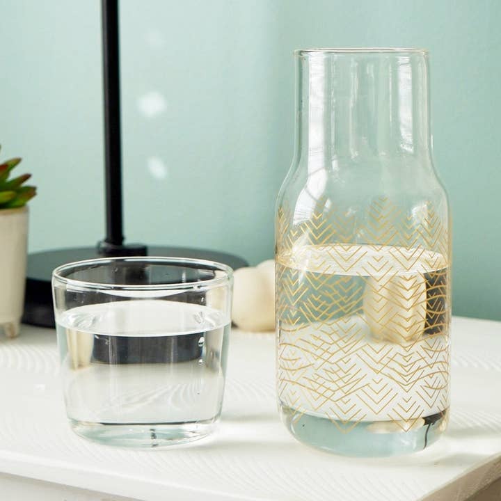 Garrafa de Cabeceira Chevron por atacado de Tea and Linen