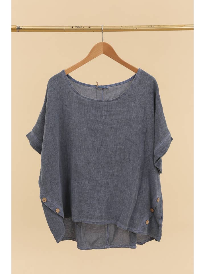 LÉA & LUC - Wholesale Tunic - Women's - Blouse in 50% linen and 50% cotton REF. 464912