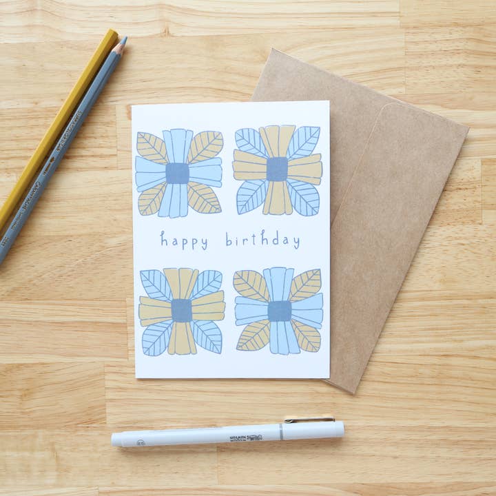 *NUEVA Tarjeta de Cumpleaños con Azulejo Floral, Inspirada en el Suroeste para venta al por mayor de The High Fiber
