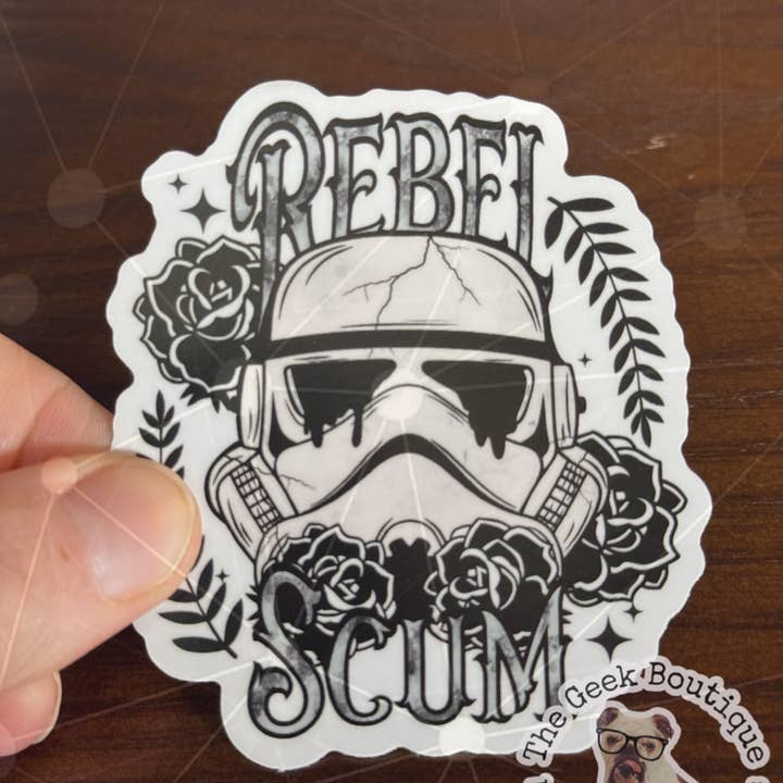 Autocollant de film de science-fiction impérial de 3” Stormtrooper Rebel Scum pour la vente par The Geek Boutique