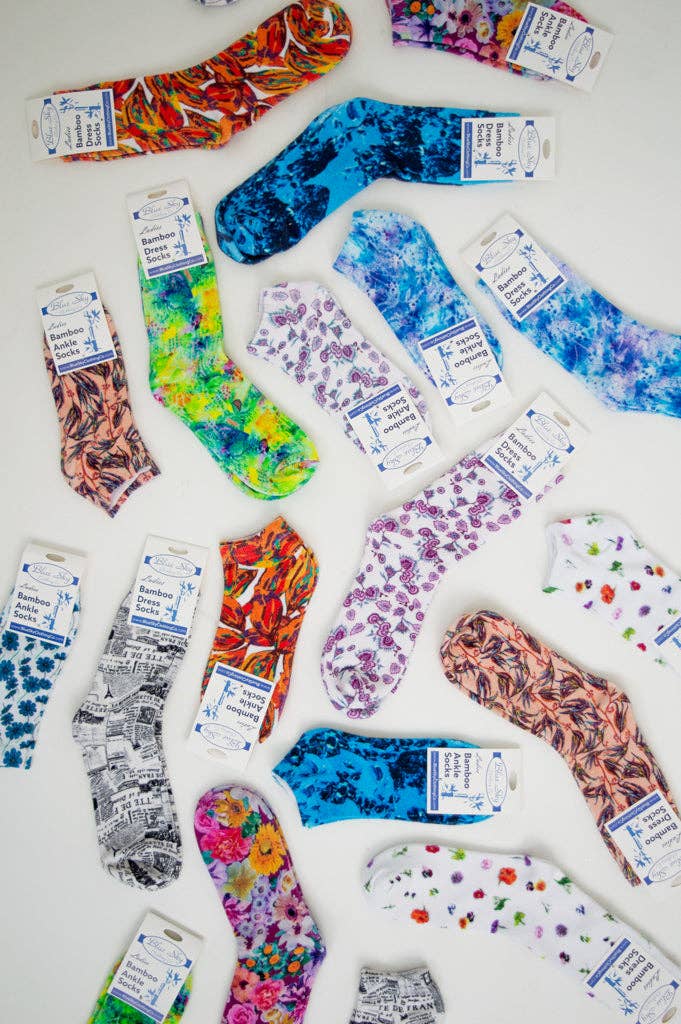 Blue Sky Clothing Co LLC - Wholesale Socks - Women's - Ladies Ankle Bamboo Socks, Assorted Prints4
