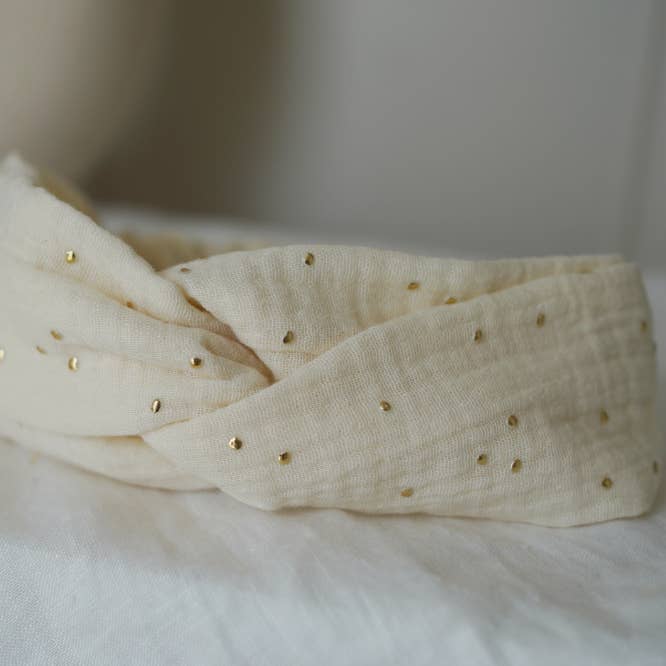Bohomane - Wholesale Fashion Headband - Baby - Mila Child Headband Ecru and Gold0