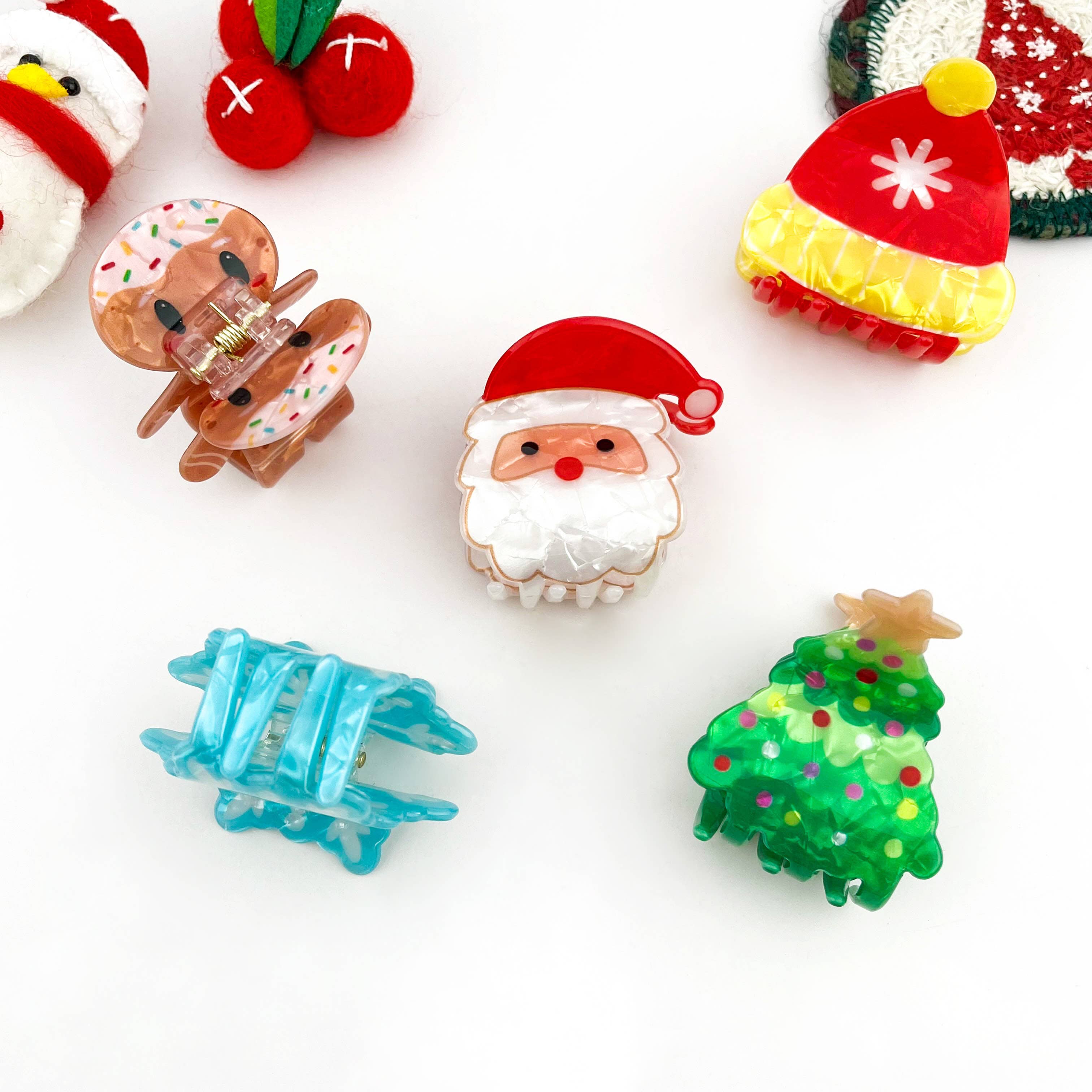 mildstyles - Wholesale Hair Clip - Women's - Small Christmas Holiday Print Hair Claw Clip5