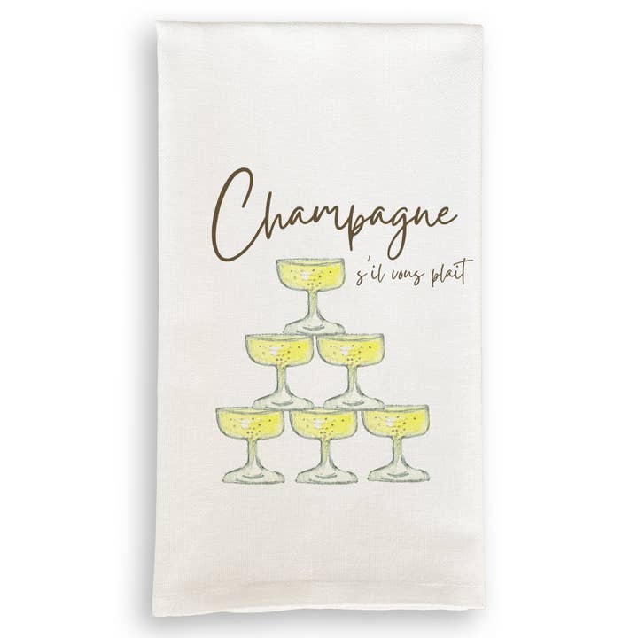 French Graffiti - Wholesale Tea Towel - Champagne s'il Vous Plait