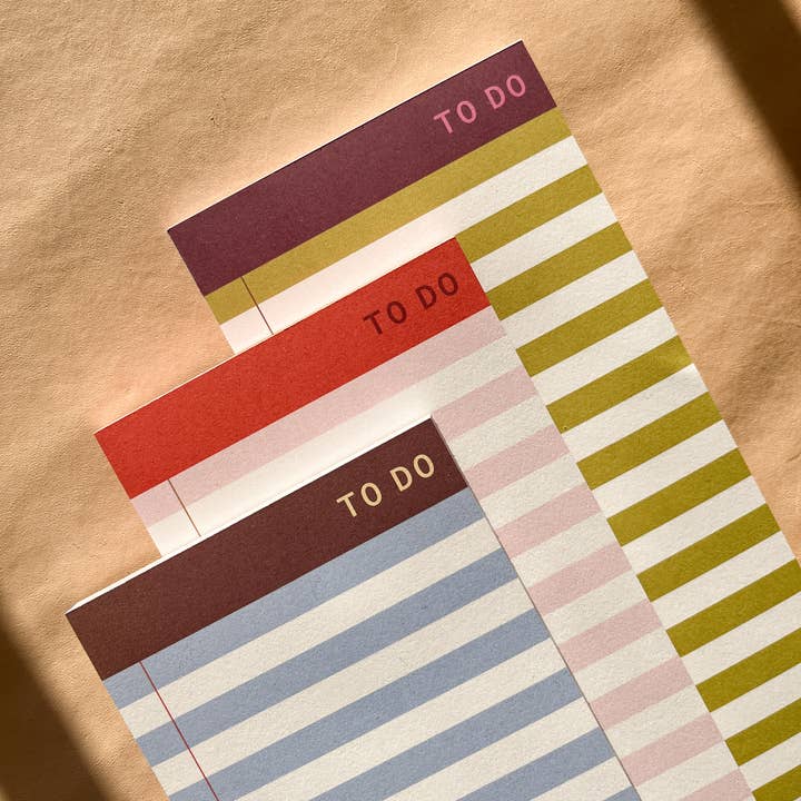 Fin Studio - Wholesale Notepad - Striped To-Do List Pad / DL Size5