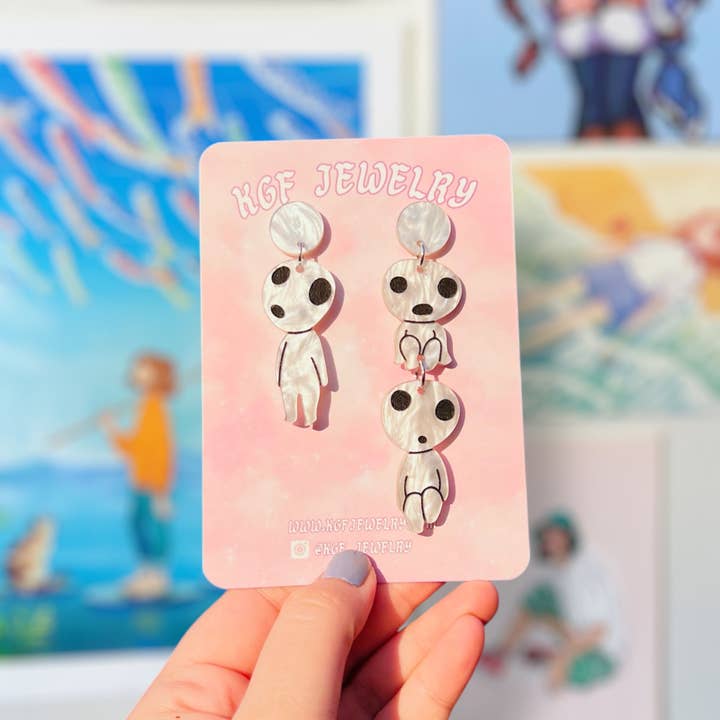 Kodama Handmade Acrylic Earrings for wholesale by KGF Jewelry