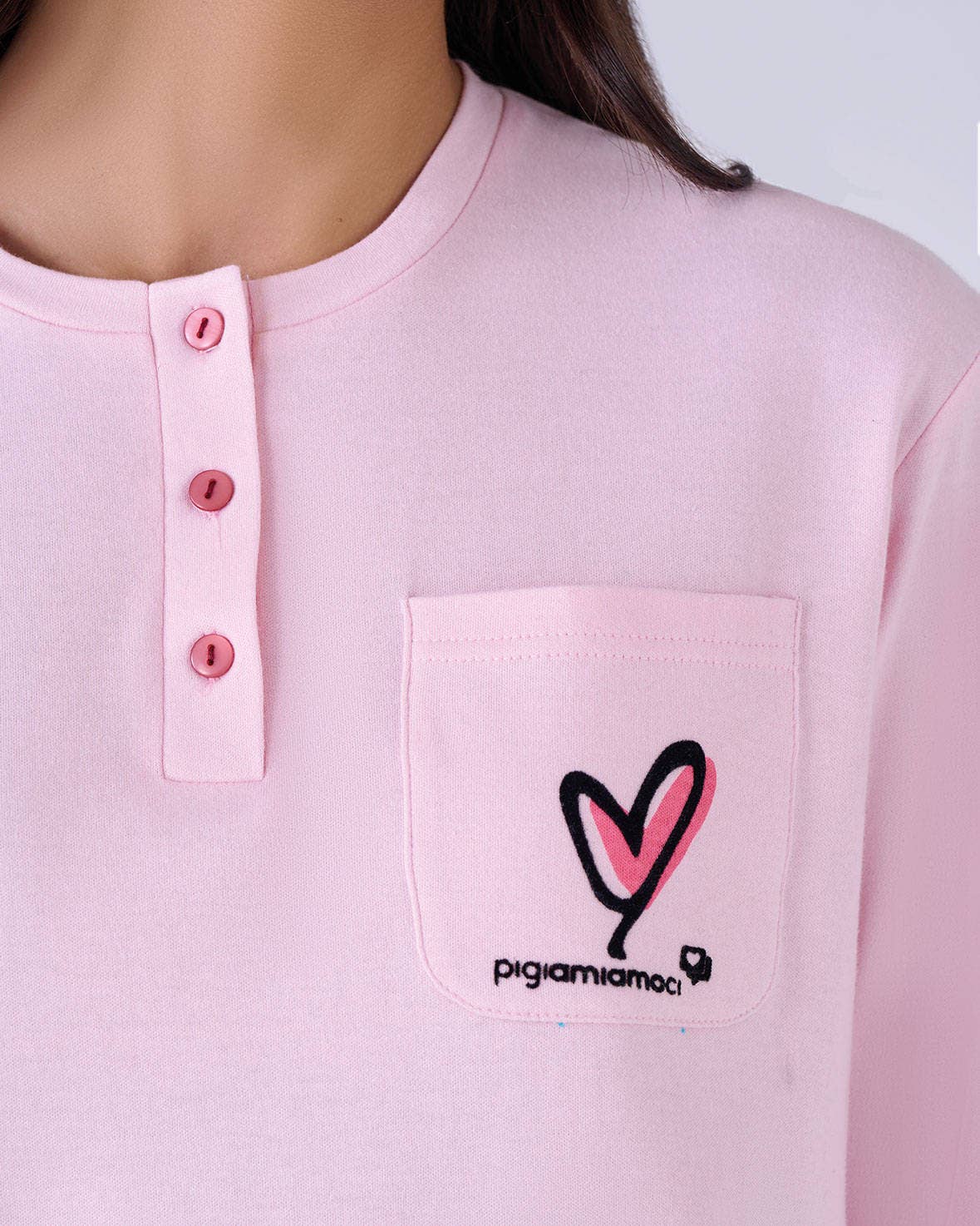 Pigiamiamoci - Vendita all'ingrosso Maglia del pigiama - Donna - Pigiama Donna Caldo Cotone Cuore1