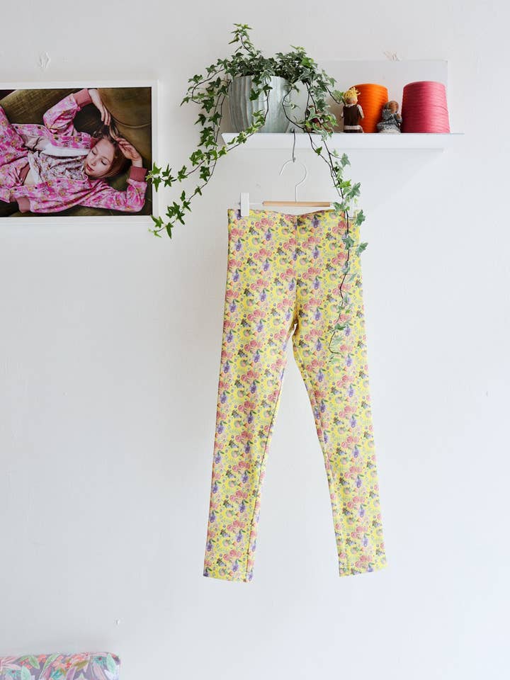 Leggings 'Gourmet Garden' | limone per la vendita all'ingrosso da parte di aesthete-kidswear
