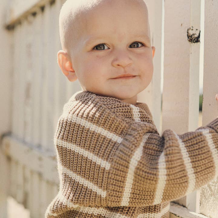 Kynd Baby - Wholesale Knitted jumper – Kids - Chunky Rib Knit Jumper - Caramel Marle2