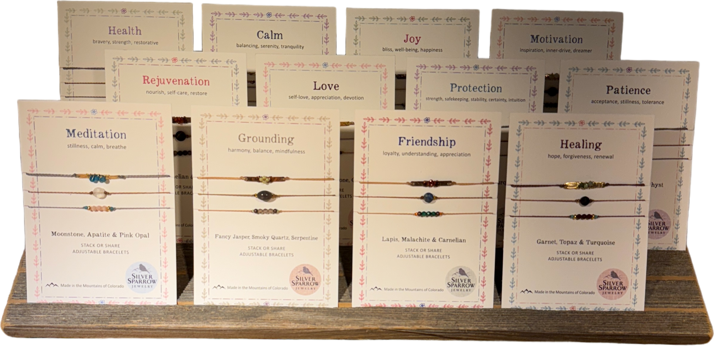 Silver Sparrow Jewelry - Vendita all'ingrosso Parure di gioielli - Set di tutti i 12 braccialetti impilabili5