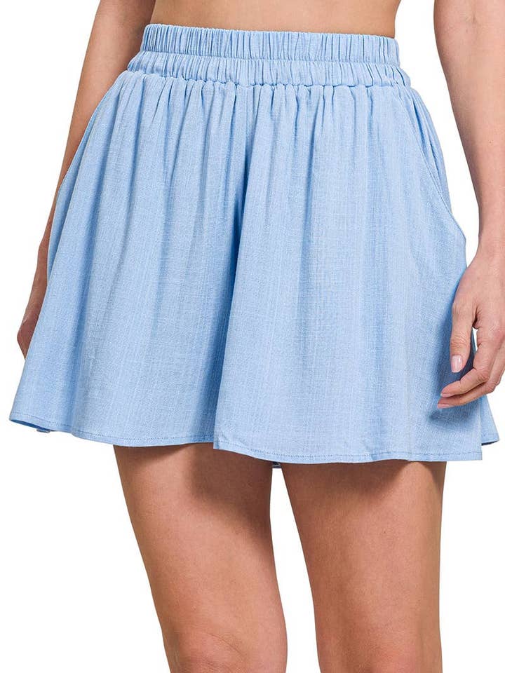 Woven Elastic Band Short Pants With Pocket for wholesale by Vanilla Monkey