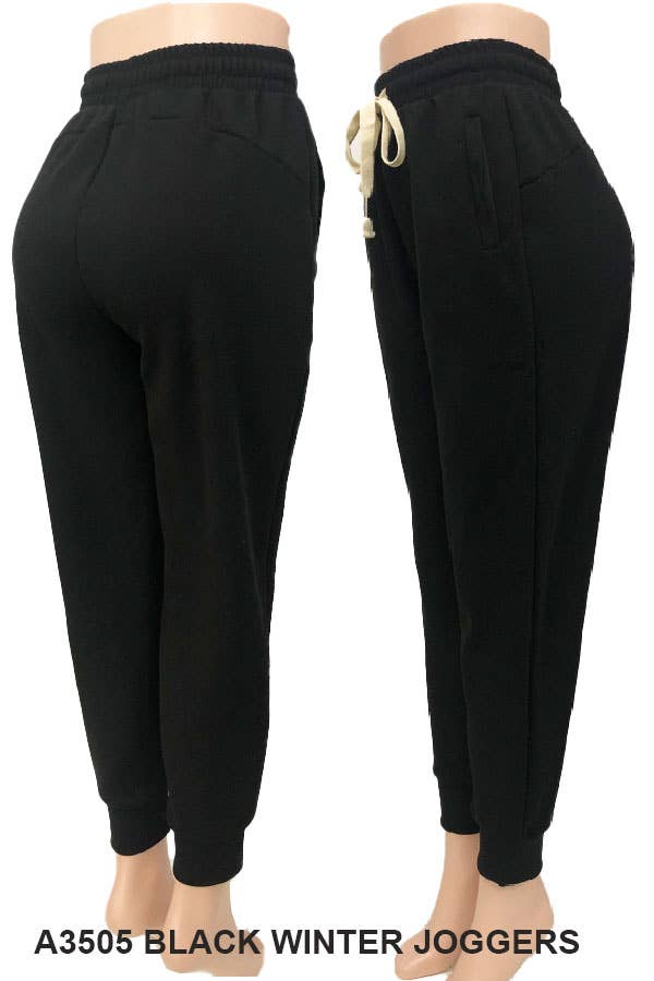 SSImport - Wholesale Athletic Sweatpants/Joggers - Women's - A3505 FLEECE WINTER JOGGERS MIXED SIZES 12PCS/PACK1
