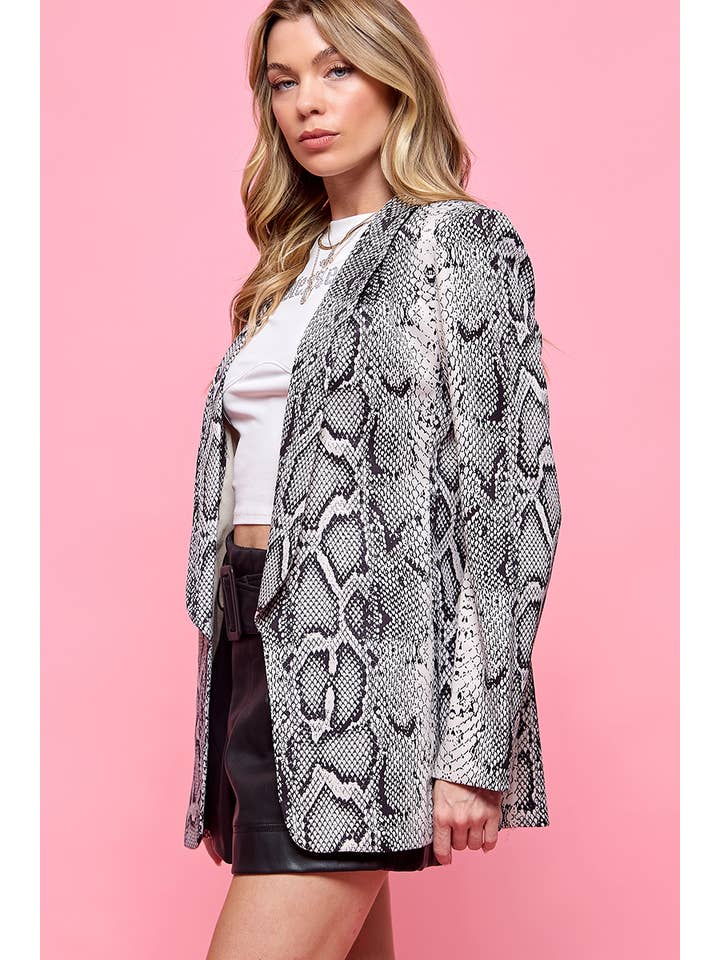 snake snakeskin long sleeve suit coat blazer . for wholesale on Faire6