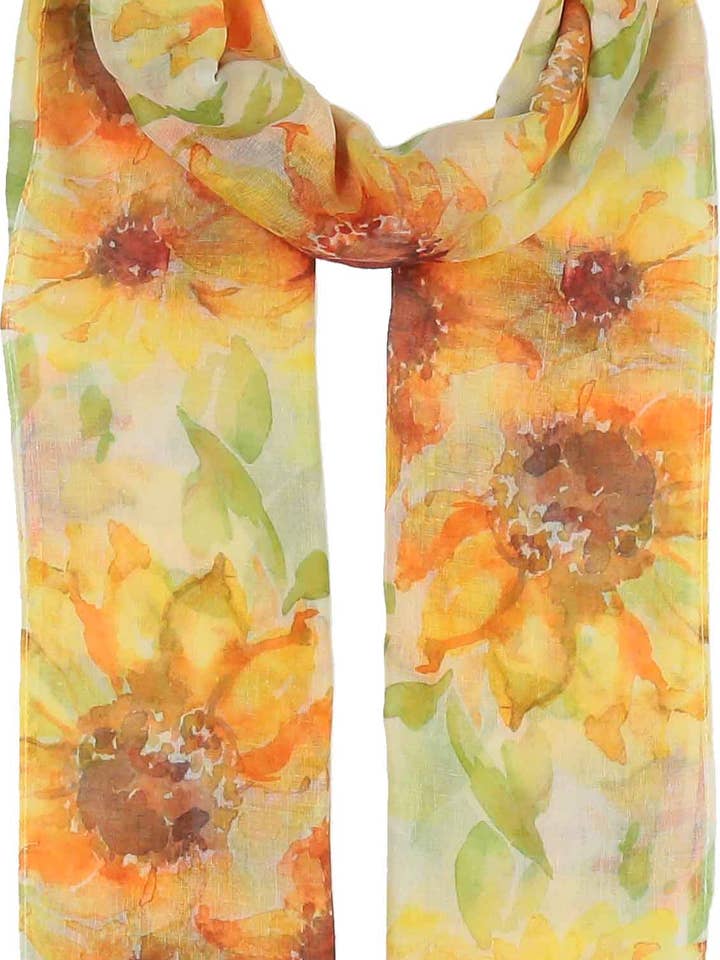 Sunflowers Recycled Poly Scarf for wholesale by FRAAS - The Scarf Company